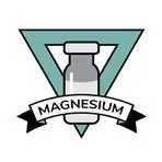 A blue and white logo with the word " magnesium ".